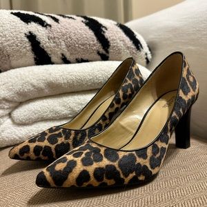 Michael Kors leopard calf hair heels
